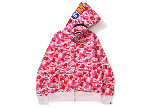 BAPE ABC Camo Shark Full Zip Hoodie Pink